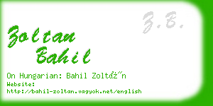 zoltan bahil business card